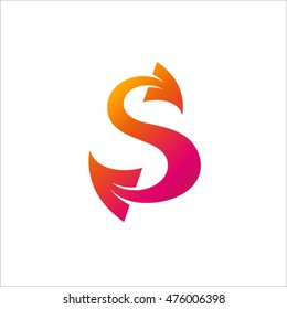 Letter S arrow logo,