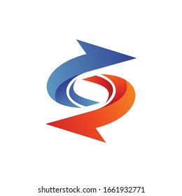 Letter s arrow logo design