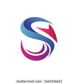 Letter s arrow logo design