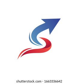 Letter s arrow logo design