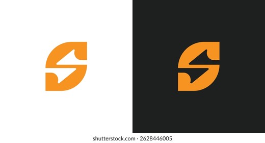 Letra S con diseño de logotipo de flecha