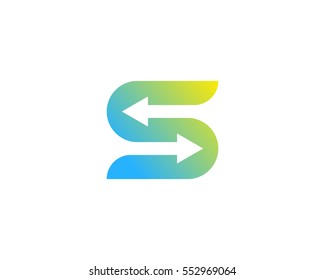 Letter S Arrow Logo Design Element