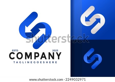 Letter S Arrow Logo Logos Design Element Stock Vector Illustration Template