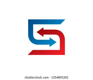 Letter S Arrow Logo Template, Icon, Symbol - Vector