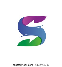 Letter S Arrow Logo Vector