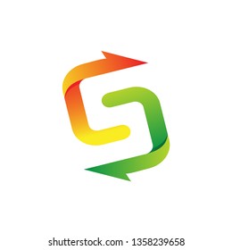 Letter S Arrow Logo Vector