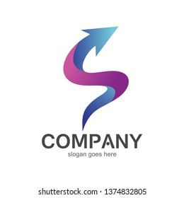Letter S Arrow Logo Vector