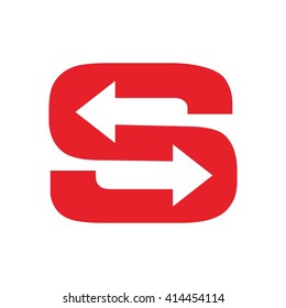 Letter S And Arrow Logo Vector.