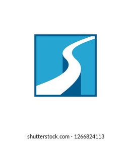 Letter S asphalt way icon