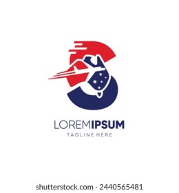 Letter S Australia Map Travel Flight Airplane Logo Design Vector Icon Graphic Symbol Illustration