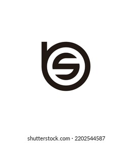 Letter S in b, circle geometric symbol simple logo vector