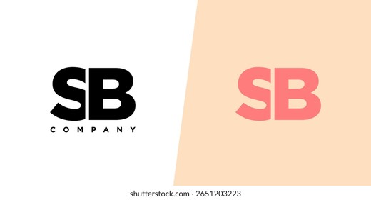 Letter S and B, SB logo design template. Minimal monogram initial based logotype.