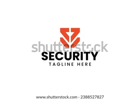 letter S B with shield security modern logo design for protection security company