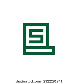 Letter s in B square geometric symbol simple logo vector