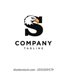 Letter S Bald Eagle Logo Icon Vector