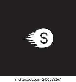 letter S ball, fast simple vector logo symbol