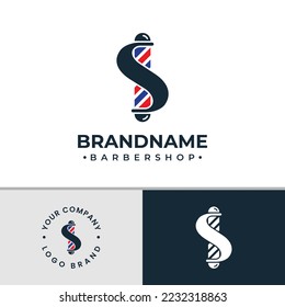 Letter S Barbershop Logo, suitable for any business related to barbershop with S initial.