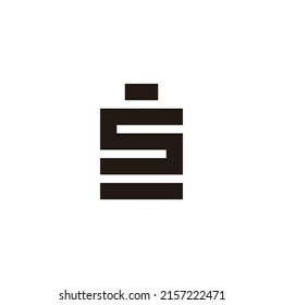 letter S battery geometric symbol simple logo vector