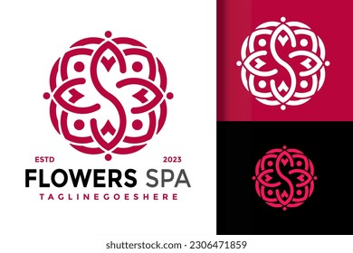 Letra S Flores de belleza Spa Logo ilustración de icono vectorial