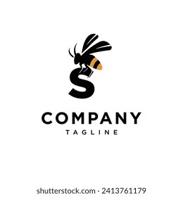 Letter S bee logo icon vector template.eps