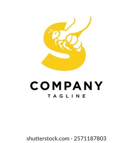 Letter S Bee Logo Icon Vector