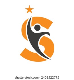 Logotipo De Letra S Bio, Símbolo De Atención Médica, Logotipo Sano, Signo De Atención