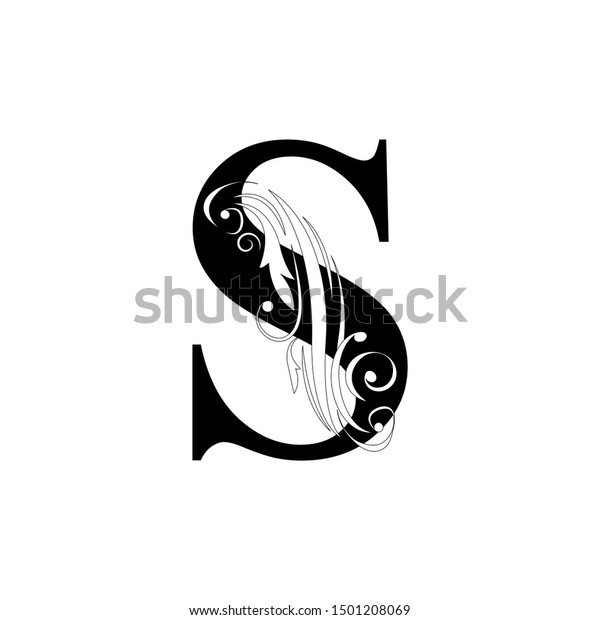 Letter S Black Flower Letters Alphabet Stock Vector (Royalty Free ...