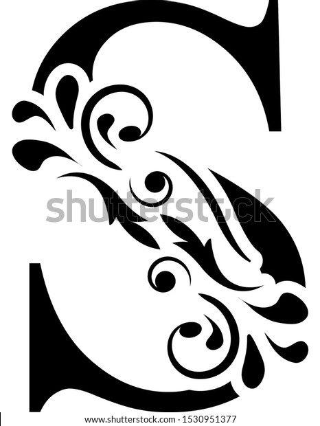 Letter S Black Flower Letters Alphabet Stock Vector (royalty Free 