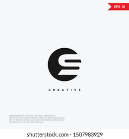 Letter S black negative space logo design template. Universal vector icon. Modern logotype symbol