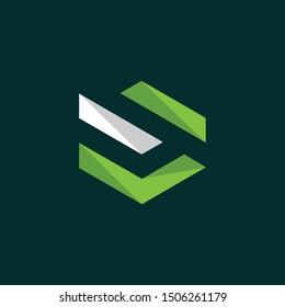 Letter S Block Hexagon Creative Modern Logo