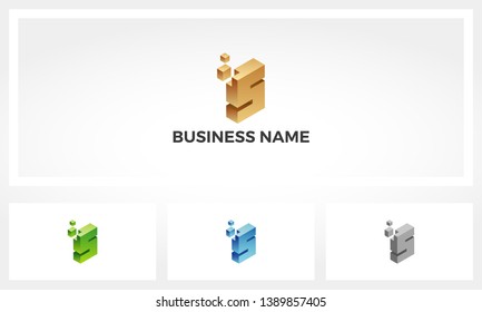 Letter S Block Stack Build Logo