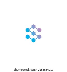 Letter S Blockchain Logo created Neatly Minimal Simple Modern