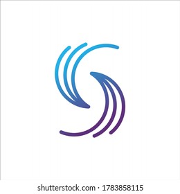 Letter S Blue Abstract Symbol Vector Design