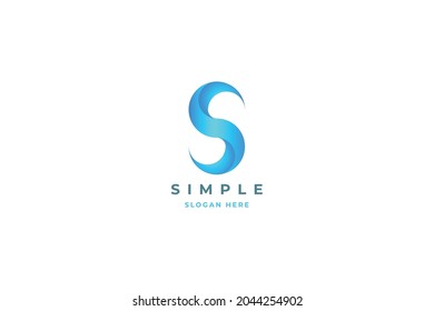Letter S Blue colour 3d technological aesthetic business logo