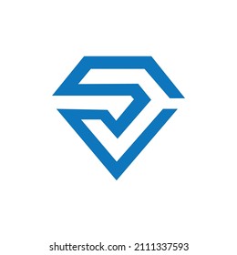 Letter S Blue Diamond Logo Vector Stock Vector (Royalty Free) 2111337593