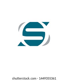 letter s in blue and gray