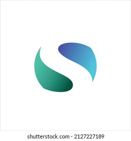 diseño de logotipo azul de letra S diseño de plantilla de vector de círculo formado
