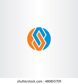 letter s blue orange logotype vector circle 