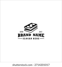 modelo vetorial de design de logotipo de livro S