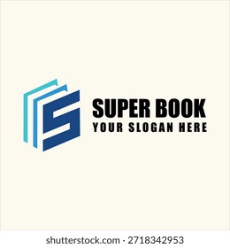 Plantilla de Vector de elemento de diseño de logotipo de libro letra S