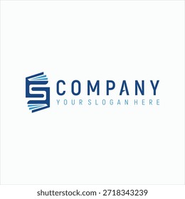 Plantilla de Vector de elemento de diseño de logotipo de libro letra S
