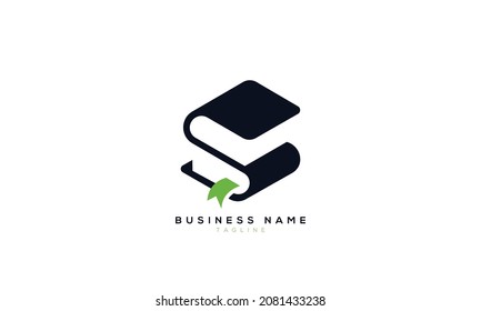 The letter S bookmark vector logo in modern style