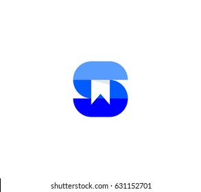 The Letter S Bookmark Vector Logo In Modern Style.