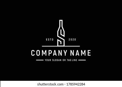 letter s bottle logo design vector template