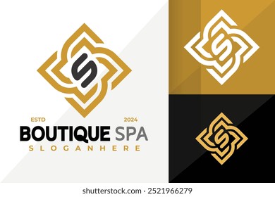 Letra S Boutique Logo Icon Diseño de Vector. Ilustración creativa de diseños de logotipos simples