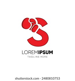 Letter S Boxing Glove Punch Logo Design Vector Icon Graphic Emblem Symbol Illustration