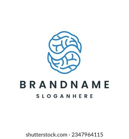 Letter s brain logo icon design template vector illustration