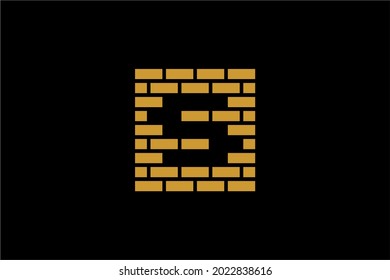 Letter S brick logo design vector. Monogram S type illustration symbol.