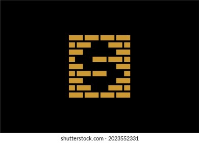 Letter S brick logo design vector. Monogram S type illustration symbol.