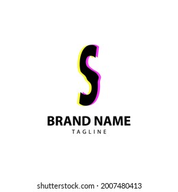 letra S brillo brillante para el diseño creativo de marca, divertido, lúdico e innovador del logotipo vectorial